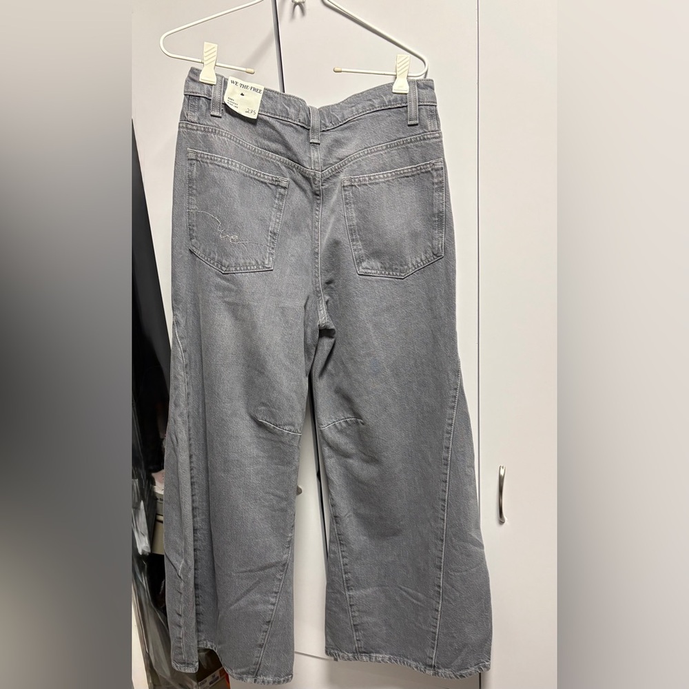 We The Free, Free People Eden Slouchy Wide-leg Jeans Diamond Grey 27.5 - Picture 12 of 12